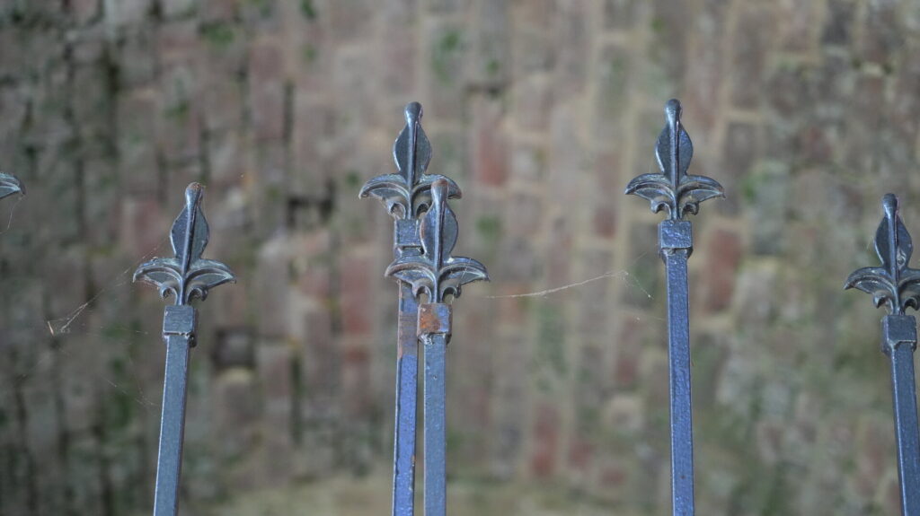 Detail of ornamental iron fence at Catoctin Furnace cemetery